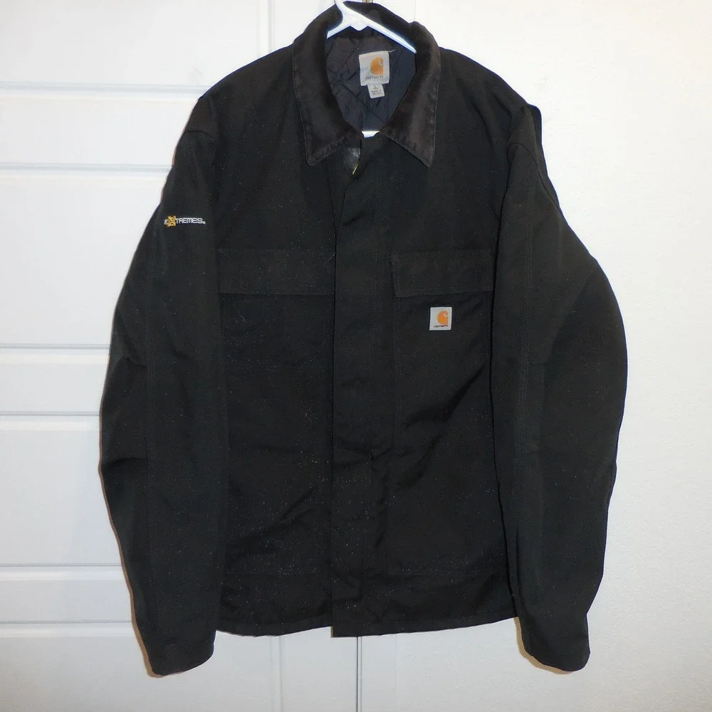 Carhartt Extremes Arctic Coat Mens Large Tall Black Cordura Nylon Jacket C55 BLK
